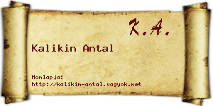 Kalikin Antal névjegykártya
